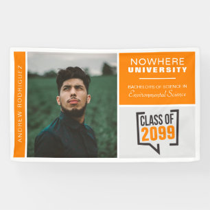 Bannière Orange Boxes & Photo Graduation