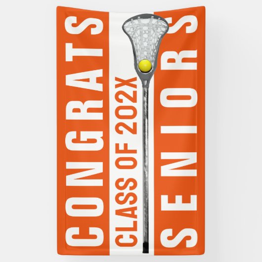 Bannière orange de nuit de Lacrosse (Vertical)