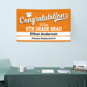 Bannière orange et blanche de 8e année (Salon professionnel)