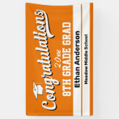 Bannière orange et blanche de 8e année (Vertical)