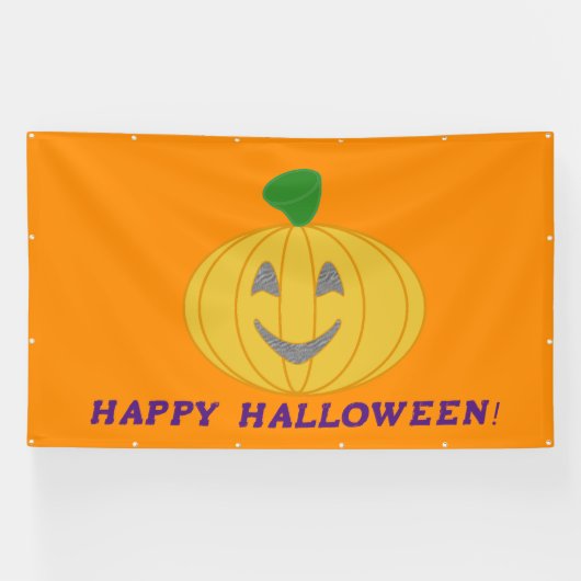 Bannière Orange Happy Halloween (Horizontal)