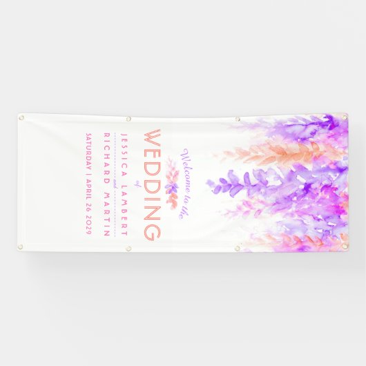 Bannière orange pourpre faite sur commande (Horizontal)