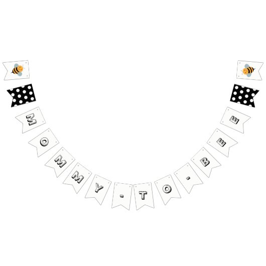 Bannière orientée de baby shower d'abeille - maman (Tout)