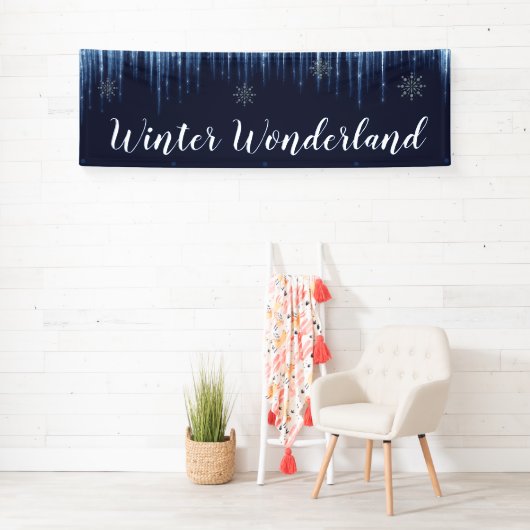 Bannière orientée d'hiver longue (En situation)