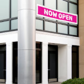 Bannière Ouvert Maintenant Rose Chaud (Bâtiment extérieur)