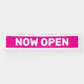Bannière Ouvert Maintenant Rose Chaud (Horizontal)
