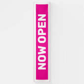 Bannière Ouvert Maintenant Rose Chaud (Vertical)