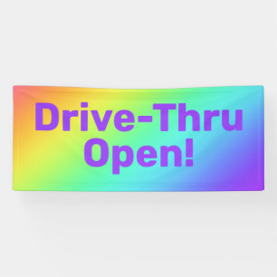 Bannière ouverte Rainbow Drive-Thru