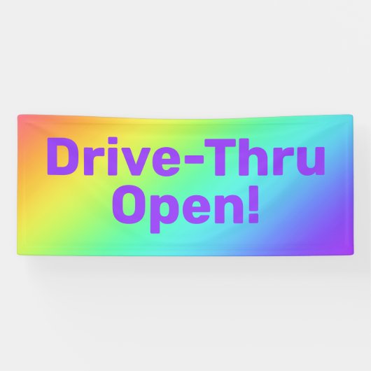 Bannière ouverte Rainbow Drive-Thru (Horizontal)