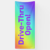Bannière ouverte Rainbow Drive-Thru (Vertical)