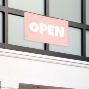 Bannière Ouverte Rose Pastel