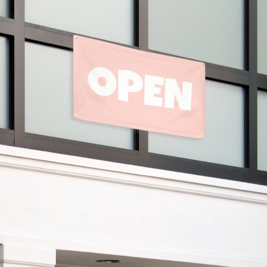 Bannière Ouverte Rose Pastel (Bâtiment extérieur)