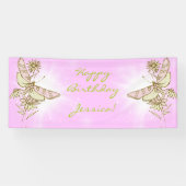 Bannière Papillon Rose Citron Vert (Horizontal)