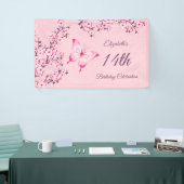 Bannière Parties scintillant rose Fleur de cerisie (Salon professionnel)