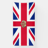Bannière patriotique Couronne et Union Jack (Verticale)