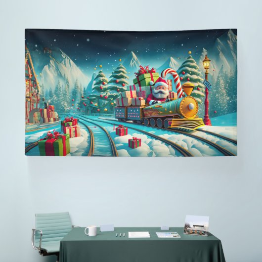 Bannière Père Noël Pôle Nord Express Noël Réveillo (Salon professionnel)