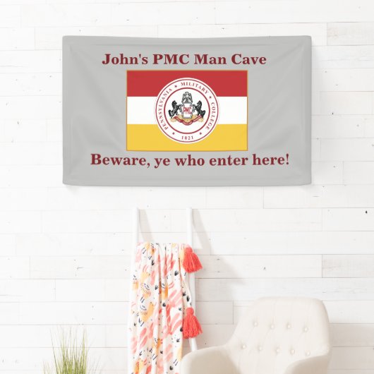* Bannière personnalisable 3'x5 pour MAN CAVE avec (En situation)