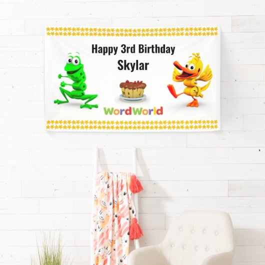 Bannière personnalisable d'anniversaire de (En situation)