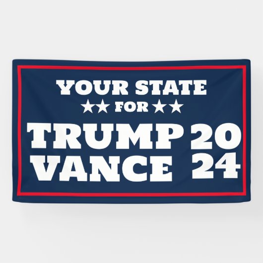 Bannière personnalisable Trump Vance 2024 (Horizontal)