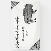 Bannière personnalisée 3'x5' Boho Buffalo Tribal P (Vertical)