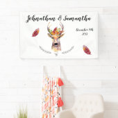 Bannière personnalisée 3'x5' Boho Deer Buck Head B (En situation)