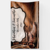 Bannière personnalisée 3'x5' Bottes Cowboy Botte B (Vertical)