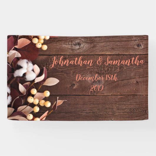 Bannière personnalisée 3'x5' Branche de coton sur  (Horizontal)