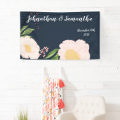 Bannière personnalisée 3'x5' Fleurs florales blanc (En situation)
