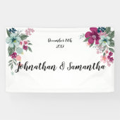 Bannière personnalisée 3'x5' Fleurs tropicales en (Horizontal)