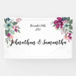 Bannière personnalisée 3'x5' Fleurs tropicales en