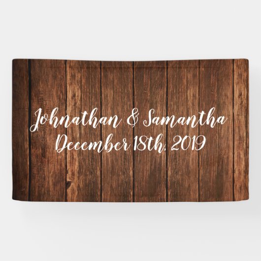 Bannière personnalisée 3'x5' Grange Bois Pays Rust (Horizontal)