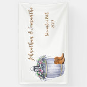 Bannière personnalisée 3'x5' Mariage campagnard d' (Vertical)