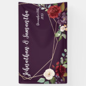 Bannière personnalisée 3'x5' Plum violet Rose or G (Vertical)