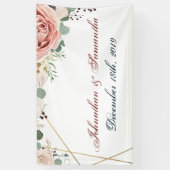 Bannière personnalisée 3'x5' Rose de jardin géomét (Vertical)