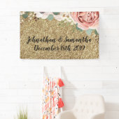 Bannière personnalisée 3'x5' Rose de jardin géomét (En situation)