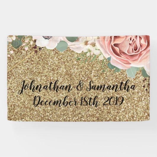 Bannière personnalisée 3'x5' Rose de jardin géomét (Horizontal)