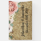 Bannière personnalisée 3'x5' Rose de jardin géomét (Vertical)