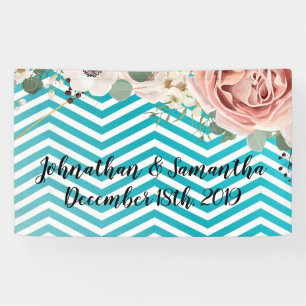 Bannière personnalisée 3'x5' Rose géométrique Chev