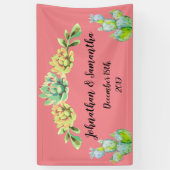 Bannière personnalisée 3'x5' Succulen de cactus bo (Vertical)