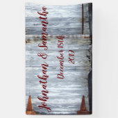 Bannière personnalisée 3'x5' White Wash Wood Barn  (Vertical)