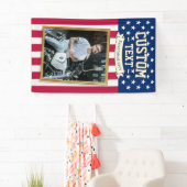 Bannière personnalisée avec photo et drapeau améri (En situation)