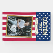 Bannière personnalisée avec photo et drapeau améri (Horizontal)