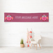 Bannière personnalisée Chouette de message d'amour (En situation)