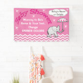 Bannière personnalisée de baby shower d'éléphant (En situation)