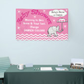 Bannière personnalisée de baby shower d'éléphant (Salon professionnel)
