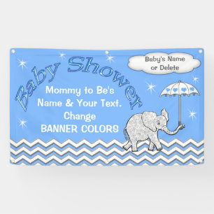 Bannière personnalisée de baby shower d'éléphant