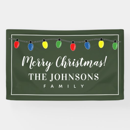 Bannière personnalisée de fête de Noël pour la fam (Horizontal)