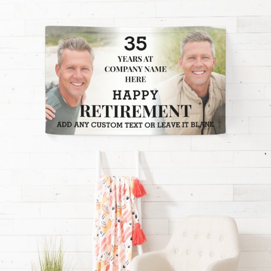 Bannière personnalisée de fête de retraite avec ph (En situation)