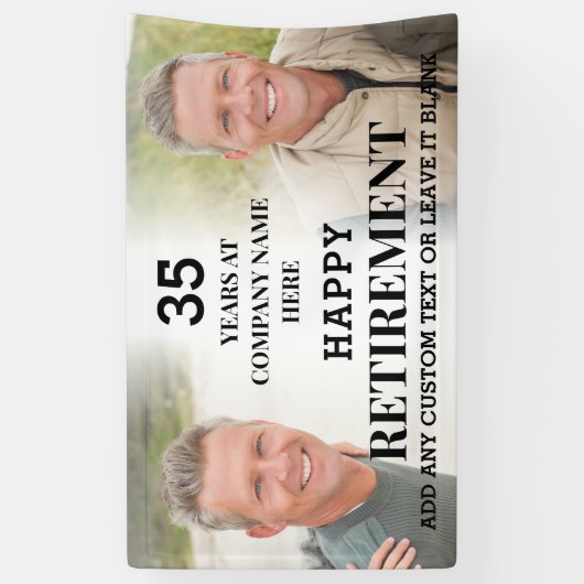 Bannière personnalisée de fête de retraite avec ph (Vertical)