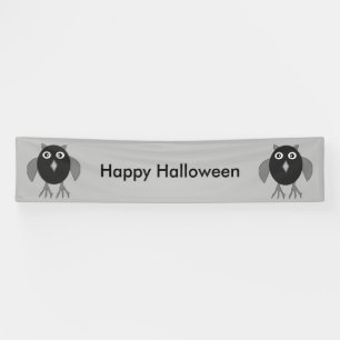 Bannière personnalisée de hibou d'Halloween effray